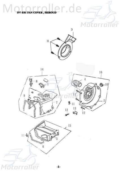 Baotian BT151T-2B6 4T Schraube 150ccm 4Takt 1P52MI-011018 Motorroller.de M6x70mm Bundschraube Maschinenschraube Flanschschraube Flansch-Schraube