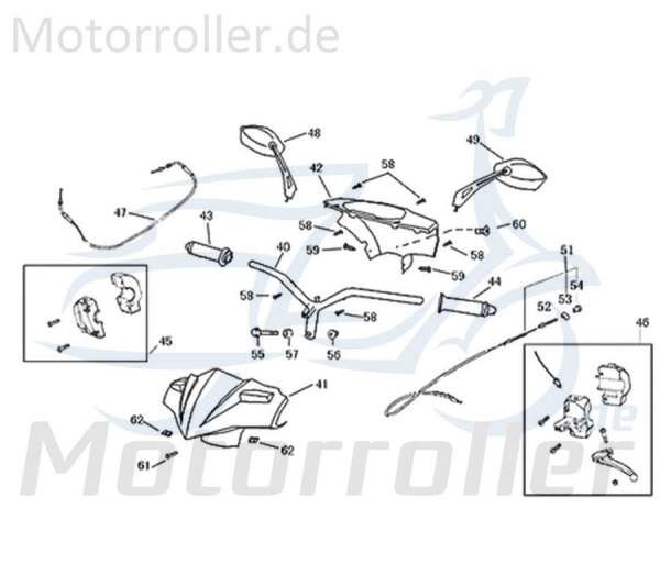 ZNEN Bremszug ZNEN Florett 2.0 50 City Roller 43450-B08-9200 Motorroller.de Bowdenzug Bremsleitung Seilzug Bautenzug Bremsseil Bremskabel Brems-Zug