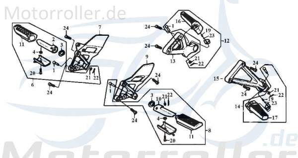 Halter Fußraste rechts hinten DAE-50710-BA4-0000