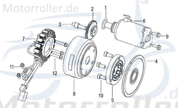 SMC Starterkupplung Keeway Outlook 125 Anlasser 240063000000 Motorroller.de Anlasser-Kupplung komplett 250ccm-4Takt Scooter Kreidler Insignio 125 2.0