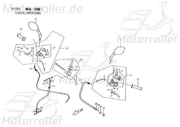 PGO Bremsschlauch T-Rex 50 Bremsleitung Roller 50ccm 2Takt Motorroller.de Hydraulikschlauch Hydraulik-Schlauch Hochdruckleitung Hydraulikleitung