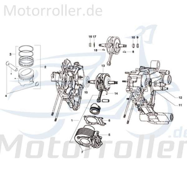 Kreidler STAR Deluxe 4S 125 Zylinder 125ccm 4Takt 720024 Motorroller.de Motorzylinder Grauguss Grauguss-Zylinder Gusszylinder Aluzylinder 125ccm-4Takt