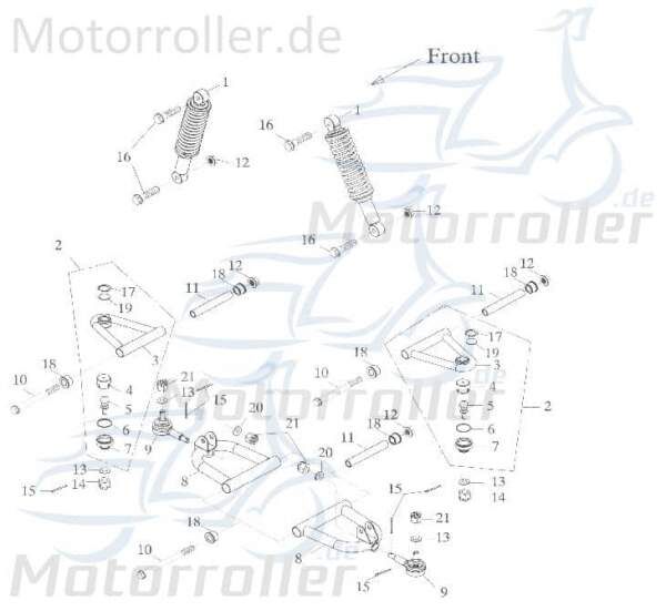 Adly Kugelgelenk GK 125 Querlenker Buggy 125ccm 4Takt Motorroller.de Querlenkergelenk 125ccm-4Takt Ersatzteil Service Inpektion Direktimport