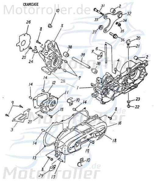 Adly Kurbelgehäuse rechts Motorgehäuse Motorblock 50ccm 2Takt Motorroller.de 50ccm-2Takt Quad ATV ATV 50 II Utility XXL AC ATV 50 V UTV Ersatzteil