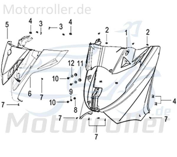 Kreidler Insignio 125 2.0 Zierblende 125ccm 4Takt 65303N12BA01 Motorroller.de 125ccm-4Takt Scooter Qingqi Ersatzteil Service Inpektion Direktimport