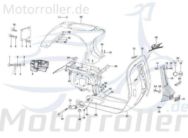 Bundschraube M8x125x16mm Kreidler STAR Deluxe 4S 125 720607 Motorroller.de Maschinenschraube Flanschschraube Flansch-Schraube Maschinen-Schraube Moped