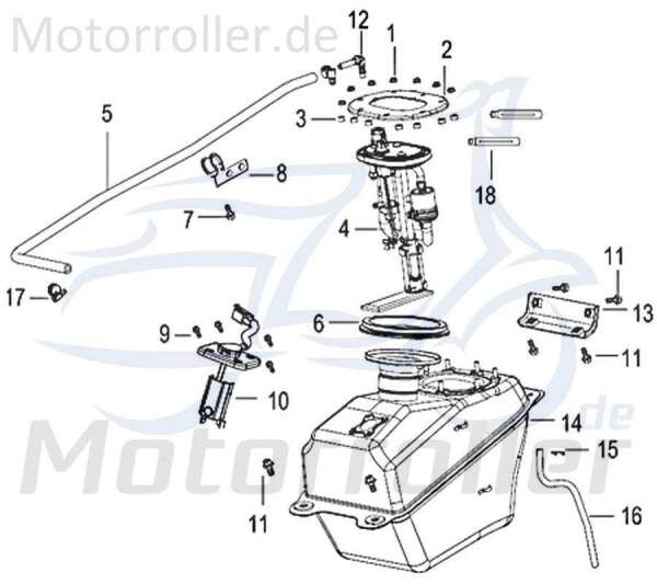 Kreidler Insignio 125 2.0 Benzinschlauch 125ccm 4Takt 750271 Motorroller.de Kraftstoffschlauch Kraftstoffleitung Gummischlauch Benzin-Schlauch Scooter