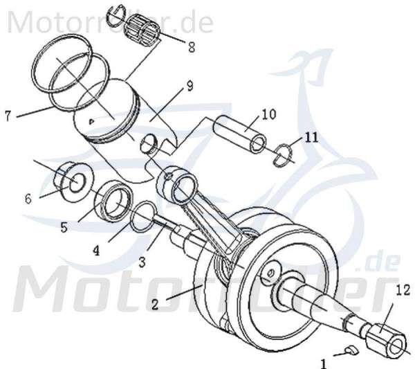 Kurbelwelle Kreidler DICE SM 50 LC Kolbenantriebswelle 733040 Motorroller.de Motorwelle Supermoto 50 DD Motorrad