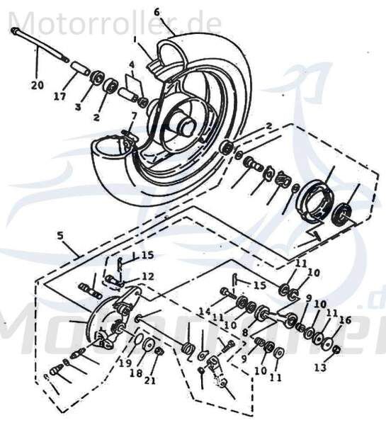 Distanzbuchse L=63mm mitte Rex Hülse Distanzhülse 50ccm 2Takt Motorroller.de Distanzring Distanz-Hülse Passhülse Passbuchse Scooter Ersatzteil Service