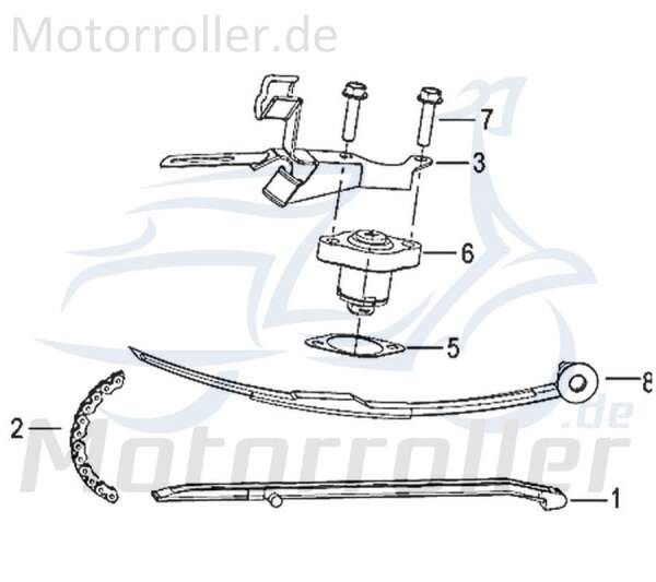 Kreidler Insignio 125 2.0 Kettenspannschiene 125ccm 4Takt 750033 Motorroller.de Kettenspanner 125ccm-4Takt Scooter Qingqi Ersatzteil Service Inpektion