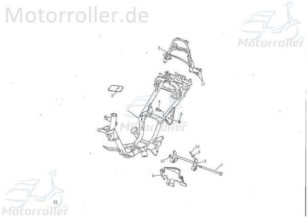 SMC Kontra B 50 Rahmen Gestell 50ccm 2Takt 41110-NAF-00 Motorroller.de Metallrahmen Fahrgestell Rahmenteil Grundgerüst Fahrzeugrahmen Fahrzeuggestell