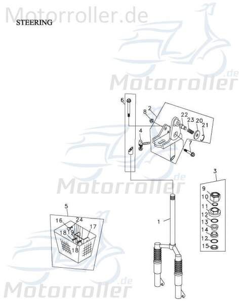 Adly Fun Cruiser FC 20 Lenkkopflagersatz 50ccm elektro 53212-165-000 Motorroller.de Kit Set komplett Scooter Ersatzteil Service Inpektion Direktimport