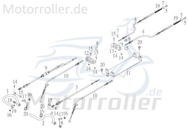 Bremszugaufhängung Verteiler vorne Kreidler F-Kart 100 74863 Motorroller.de 170ccm-4Takt F-Kart 170 Ersatzteil Service Inpektion Direktimport