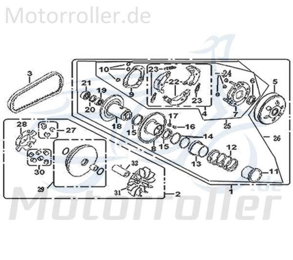 Variator Automatik Variomatik Getriebe 22100-GY6A-9000 Motorroller.de Automatikgetriebe Scooter Ersatzteil Service Inpektion Direktimport