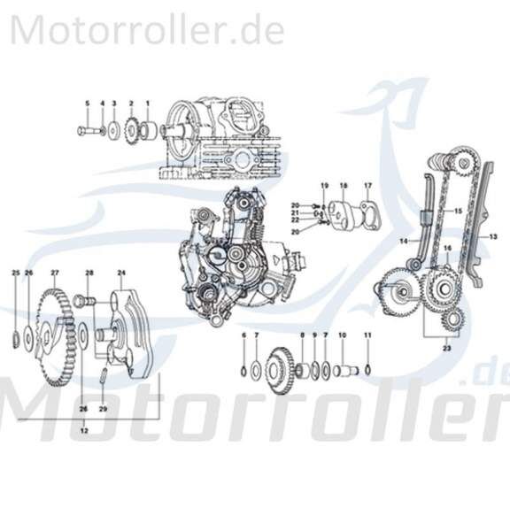 Kreidler STAR Deluxe 4S 125 Gleitschiene 125ccm 4Takt 720232 Motorroller.de Steuerkette Gleitführung unten 125ccm-4Takt Scooter LML Ersatzteil Service