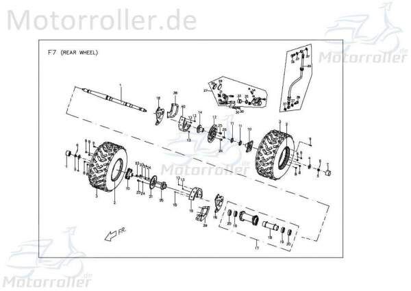 PGO X-RIDER 150 Hinterachse hinten Quad ATV Komplett 150ccm 4Takt X2407400000 Motorroller.de Heckachse UTV Ersatzteil Service Inpektion Direktimport