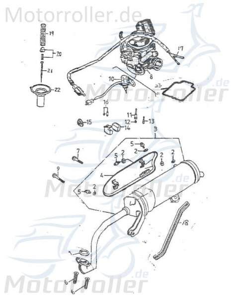 Adly 3-Wege Anschluss ATV 320 Hurricane Kardan 272ccm 4Takt Motorroller.de Verteileranschluss Y-Verteiler Y-Stück T-Stück 152QMI Quad ATV 320 Canyon