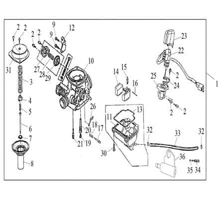 Kaltstarteinrichtung Vergaser Motorrad 50cc 4T 740067