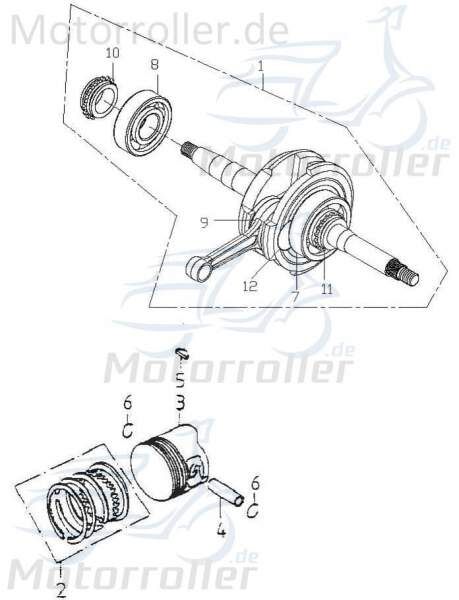 Adly Kettenrad / Antriebsrad Kettenantrieb links 125ccm 4Takt Motorroller.de Ritzel Ketten-Rad Zahn-Rad Antriebs-Rad 152QMI Buggy GK 125 Ersatzteil