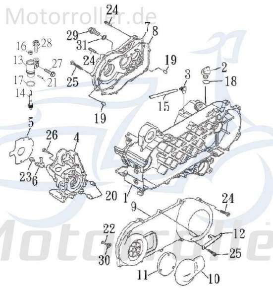 Lüfterdeckel Variomatic 170ccm 4Takt Kreidler Abdeckung 70343 Motorroller.de Kappe Schutz Verkleidung Platte Cover Blende Schutzhaube 170ccm-4Takt