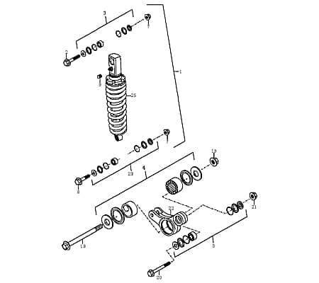 Lagersatz für STOSSDÄMPFER OBEN Motorrad 125cc 4T 89464