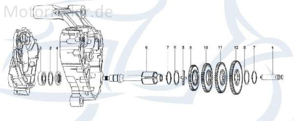 Kreidler STAR Deluxe 4S 200 Getrieberad 200ccm 4Takt SF213-0019 Motorroller.de 4. Gang Zwischenrad Zahnrad Zahn-Rad Getriebe-Rad Zwischen-Rad Ritzel