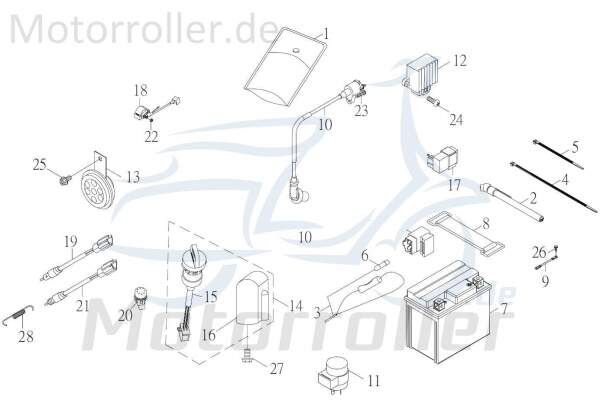 Kreidler F-Kart 170 Kabelbaum 170ccm 4Takt 61120-FLS-00 Motorroller.de Kabelsatz Stromverteiler Strom-Verteiler Kabel-Set Kabelbündel Kabel-Baum