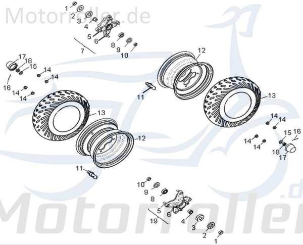 AEON Radbolzen COBRA 350 Rad-Achse Radachse Quad 350ccm 4Takt Motorroller.de Rad-Schraube Achsbolzen 300ccm-4Takt ATV BISTRADA 3.5 UTV Ersatzteil