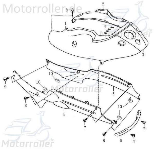 Seitenverkleidung links blau Seitencover 706840