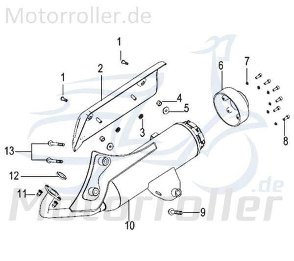 Kreidler Insignio 125 2.0 Hutmutter M7 125ccm 4Takt 750245 Motorroller.de Sechskant-Mutter Hut-Mutter Abschlussmutter Abschluss-Mutter 125ccm-4Takt