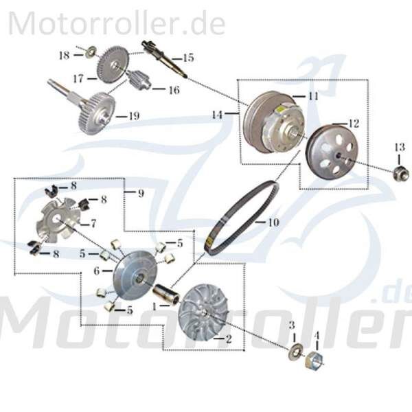 Kreidler Martinique 125 Getriebeausgangswelle 125ccm 4Takt 704864 Motorroller.de Endantrieb Zwischenwelle Antriebs-Welle Getriebewelle Antriebs-Achse