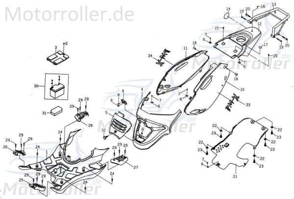 PGO PMX 110 Sitzbankverkleidung vorn grau Sitzverkleidung 110ccm 2Takt P2625040660 Motorroller.de Mittelverkleidung Sitz-Verkleidung Scooter Service