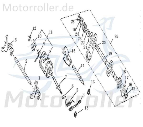 Arretierhebel Schaltwalze Kreidler DICE SM 50 LC Hebelarm 733092 Motorroller.de Betätigungshebel Motorrad Supermoto 50 DD Ersatzteil Service