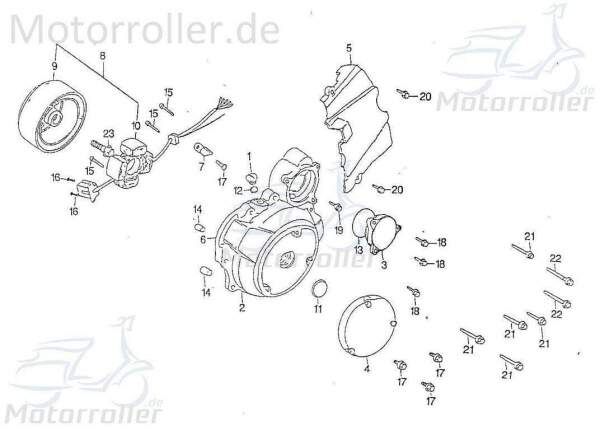 Schraube M5x25mm Rex Quad 50 Maschinenschraube 1808H-102-5007 Motorroller.de Bundschraube Flanschschraube Flansch-Schraube Maschinen-Schraube ATV