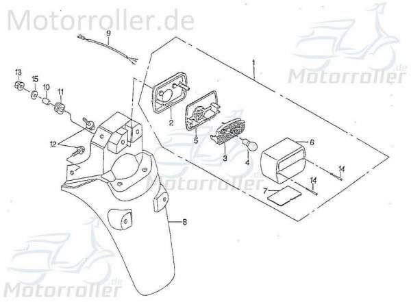 SMC Mustang 50 Halterung Befestigung 50ccm 2Takt 55715-PAF-00 Motorroller.de Arretierung Haltebügel Halteblech Befestigungshalter Halte-Blech Quad ATV