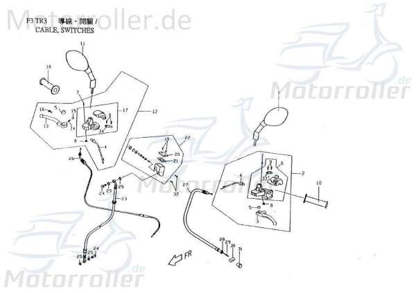 PGO Bundschraube M4x12mm T-Rex 50 Flanschschraube 50ccm 2Takt Motorroller.de Maschinenschraube Flansch-Schraube Maschinen-Schraube Bund-Schraube