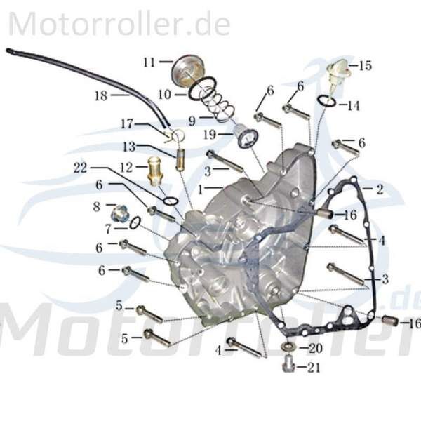 Kreidler Martinique 125 DD Dichtung Motorgehäusedeckel rechts 704725 Motorroller.de Abdichtung Gasket 125ccm 4Takt Scooter Ersatzteil Service Inpektio