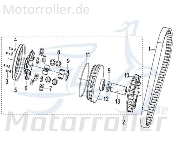 Jonway Insignio 250 DD Riemenscheibe Jonway Insignio 250 DD 750726 Motorroller.de Keilriemenscheibe Luftrad Flügelrad Lüfterrad Lauf-Rad Gebläserad