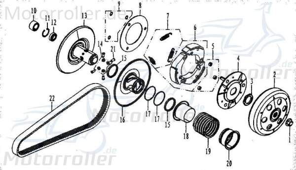 Bundmutter M30x1 Tongjian Sechskantmutter Buggy 250ccm 4Takt Motorroller.de Flanschmutter Sechskant-Mutter Flansch-Mutter Maschinenmutter Bund-Mutter