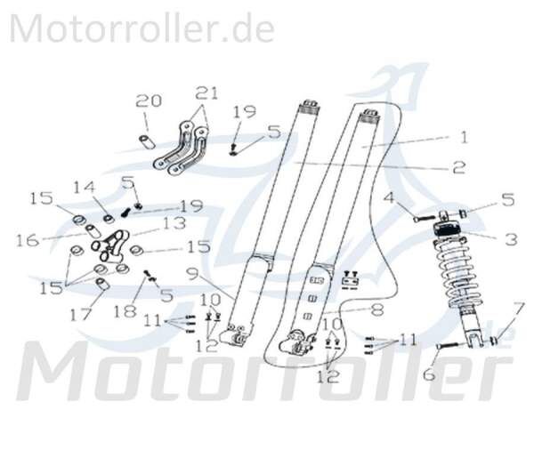 CPI Supermoto 125 DD Gabelholm 125ccm 4Takt Y9B-47103-10-00 Motorroller.de Federbein Gabelstab Gabelbein Gabelstrebe Stoß-Dämpfer Gabel-Holm Motorrad