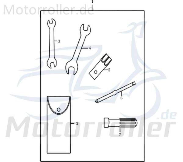 Kreidler Supermoto 50 DD Werkzeugsatz Motorrad 733438 Motorroller.de Bordwerkzeug Werkzeugkit Werkzeuge
