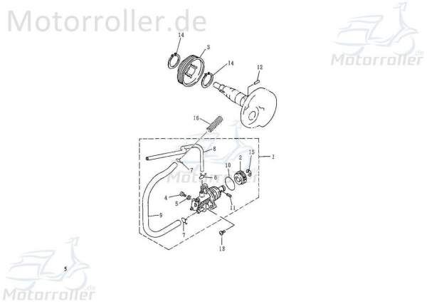 Rex Scooter 50 Schneckenrad Ölpumpe 71010 Ölpumpenantriebsrad Zahnrad