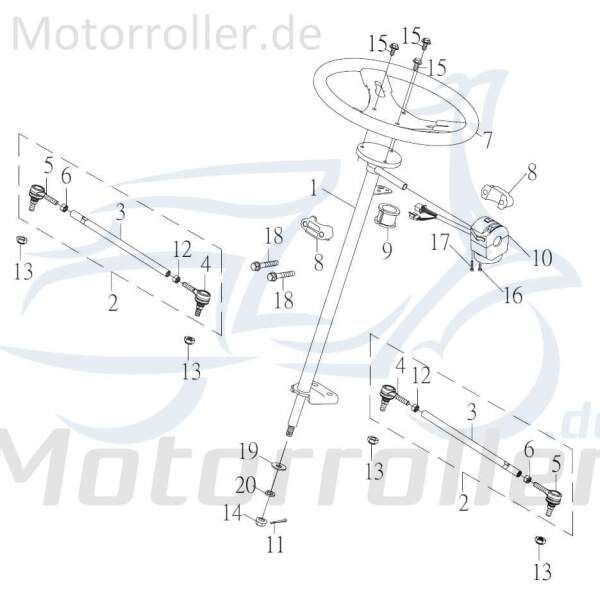 Kreidler F-Kart 170 Lenkungsrohr 100ccm 4Takt 42101-FLO-00 Motorroller.de Lenkrohr 100ccm-4Takt Ersatzteil Service Inpektion Direktimport