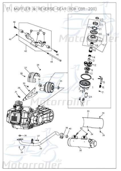 PGO Buchse Bugrider 200 Hülse Distanzhülse Buggy 200ccm 4Takt Motorroller.de Lagerbuchse Distanz-Hülse Distanzbuchse Passhülse Passbuchse Ersatzteil