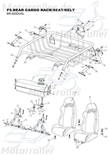 PGO Beifahrersitz Linkslenker links rechts Bugrider 250 B76710010002 Motorroller.de Buggy Ersatzteil Service Inpektion Direktimport