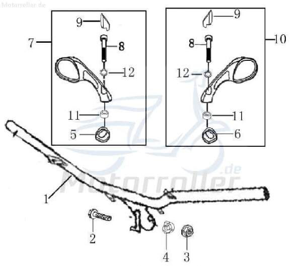 Schraube M8x35mm Jonway Galactica 2.0 RC 50 9091208035-3 Motorroller.de Bundschraube Maschinenschraube Flanschschraube Flansch-Schraube Bund-Schraube