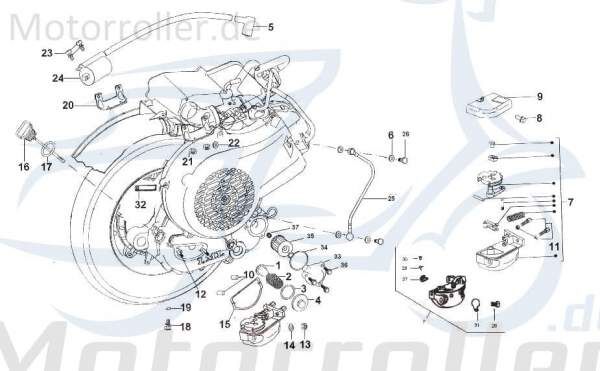 Kreidler STAR Deluxe 4S 200 Kabelhalter 200ccm 4Takt SF524-0816 Motorroller.de Clip Kabelklemme Halteklammer Kabel-Halter Kabelhalterung Kabelclip LML