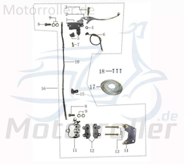 Kreidler Galactica 2.0 Electro Halter Bremssattel vorne 705635 Motorroller.de Befestigung Halterung Bremszange Elektroroller E-Roller E-Scooter