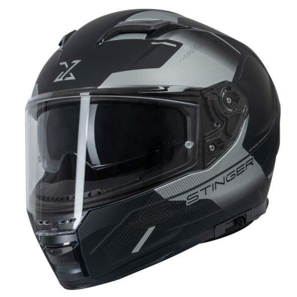 Helm "SX-82.03/R1" Integralhelm schwarz-silber matt Gr. 57/58/M Motorradhelm Rollerhelm Scooterhelm Schutzhelm Sturzhelm