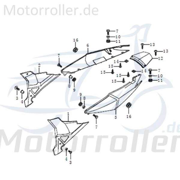 Kreidler STREET 125 DD Abdeckung 125ccm 4Takt FIG.C19-5 Motorroller.de Kappe Deckel Schutz Verkleidung Platte Cover Blende Schutzhaube 125ccm-4Takt